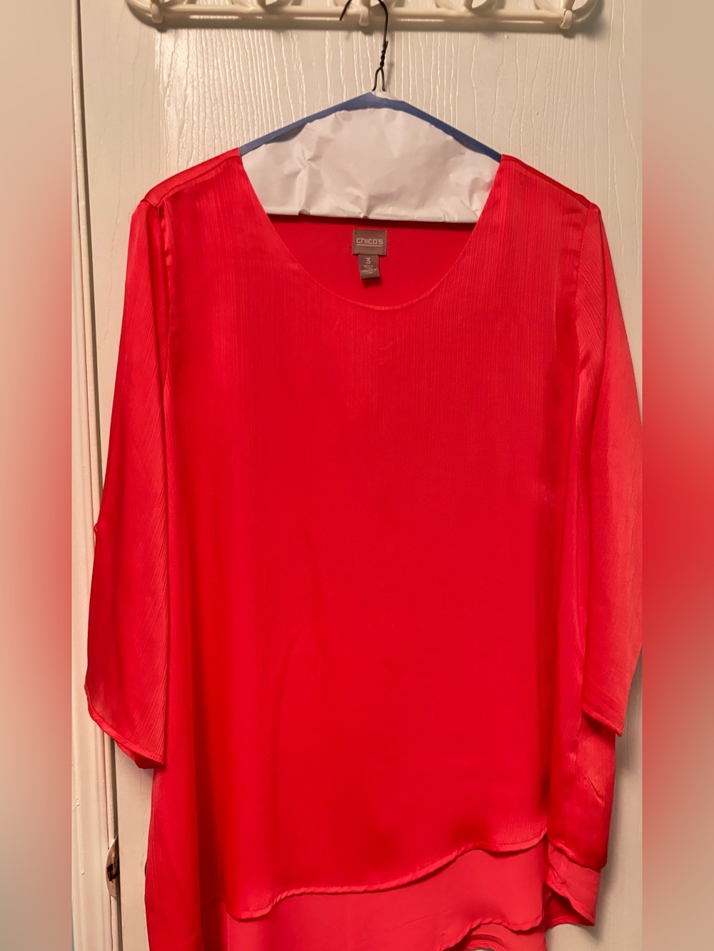 Chico's Vibrant Red Scoop-Neck Tunic